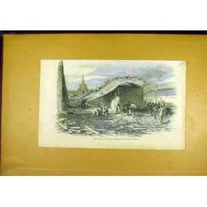  Bricklayers Arms Railway Station Victorian 1850 Print 