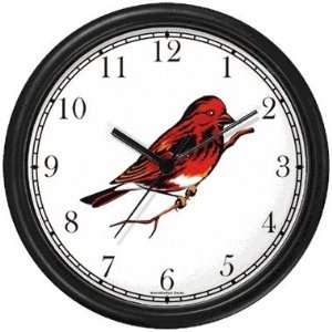 Purple Finch Bird Animal Wall Clock by WatchBuddy Timepieces (Hunter 