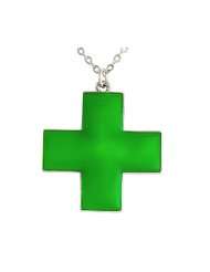 Unique Women / Girl Green Weed Pharmacy Charm Necklace Pendant With 16 