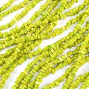   6mm Lime Green Triangle Chips Tagua Bead Strand Arts, Crafts & Sewing