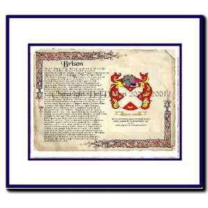  Brison Coat of Arms/ Family History Wood Framed