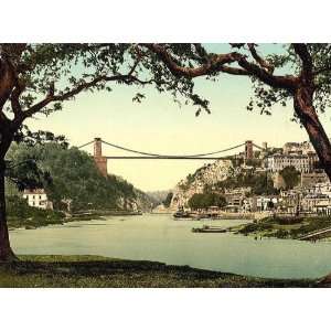  Travel Poster   Clifton suspension bridge from the ferry Bristol 