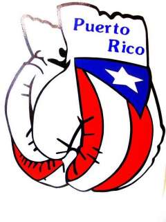 PUERTO RICO BOXING GLOVES WITH FLAG DECAL STICKER  