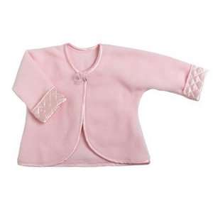    Fleece Jacket With Quilted Satin Cuffs   Pink  12 18 Months Baby