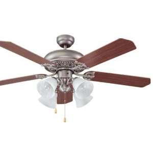   Manor 5 Ash and Mahogany Blade Ceiling Fan in Antique Nickel MAN52AN5