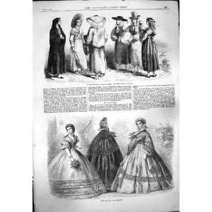    1861 TUSCAN PEASANT WOMEN PARIS FASHION DRESSES