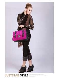College Lady Satchel Knit Style Handbag Shoulder Bag 3 Colors SB399 