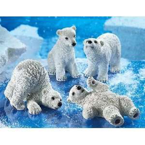 Playful Polar Bear Cubs   Set of 4