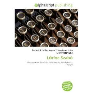  Lrinc Szabó (9786134103077) Books