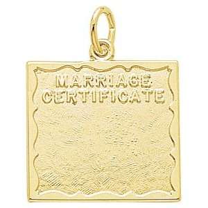  Rembrandt Charms Marriage Certificate Charm, Gold Plated 