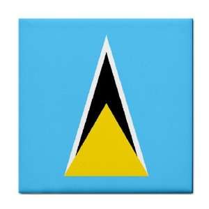  St. Lucia Flag Tile Trivet 