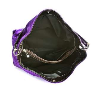 New Italian Suede Leather Mini Slouch Shoulder Handbag  