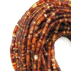  4mm natural carnelian agate heishi beads 15.5 strand 