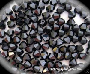 Swarovski Crystal 5301 4mm Jet Bicone Beads  