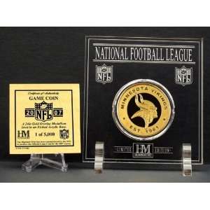 MINNESOTA VIKINGS 2007 24KT GOLD GAME COIN in Archival Etched Acrylic 