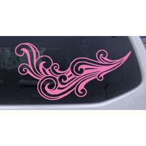 60s Style Swirl Wave Car Window Wall Laptop Decal Sticker    Pink 14in 