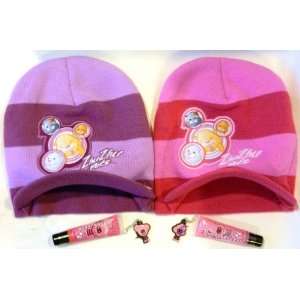   Gift Set (G5) Pink & Purple Hats & Lip Glosses Gift Set in Organza