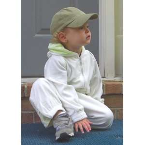 Luxurious Ivory Baby Sweatsuit with Lime Trim Baby