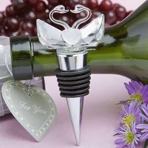   Keepsake Choice Crystal Collection swan design wine bottle stoppers