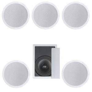 SIX IN CEILING SPEAKERS 5.1 HOME THEATER SURROUND SOUND  