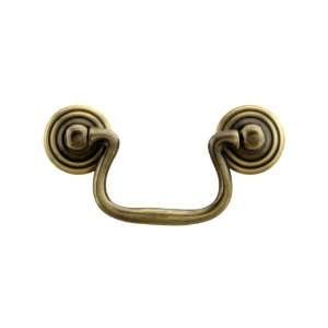  2 1/2 Solid Brass Swan neck Bail Pull in Antique Brass 