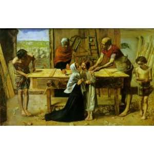    8 x 6 Mounted Print Millais Christ carpenter