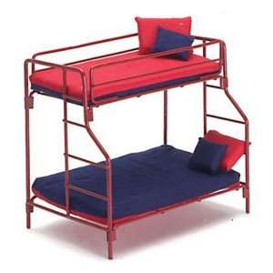  Dollhouse Miniature Red Metal Bunk Bed 