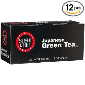 Sushi Chef Green Tea, 24 Count Tea Bags (Pack of 12)
