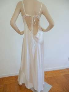Victoria Secret Silk BRIDAL Long Gown SEXY Maxi Dress L  