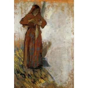com Oil Painting Woman with Loose Red Hair Edgar Degas Hand Painted 