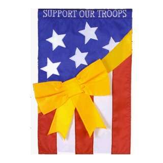  Support our Troops Applique Flag 28x44 Patio, Lawn 