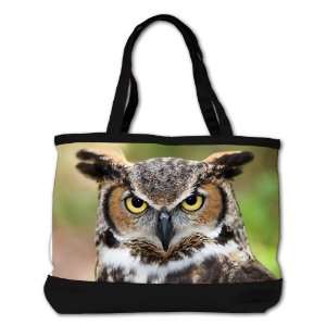   Shoulder Bag Purse (2 Sided) Black Great Horned Owl 