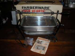   FARBERWARE Open Hearth Electic Broiler & Rotisserie 455A EUC ORIG BOX