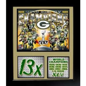  Super Bowl XLV Champs Green Bay Packers Frame Case Pack 6 