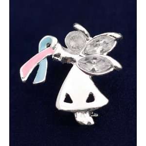  Pink and Blue Ribbon Pin Angel By My Side (Retail 