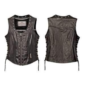 Milwaukee Motorcycle Clothing Company Front Zip Ladies Vest with Studs 
