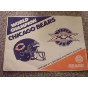 Chicago Bears Super Bowl 20 Commemorative Framed Print 