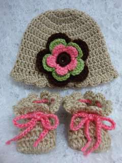 Crochet Beanie Hat and booties for Reborn Dolls/ newborn baby  
