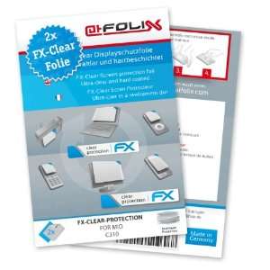  2 x atFoliX FX Clear Invisible screen protector for Mio C310 