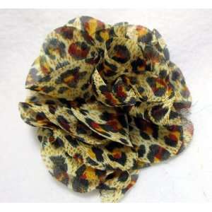  Leopard Animal Print Fabric Flower Clip and Pin Beauty