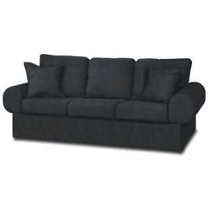  Mission Black Faux Leather Monroe Couch