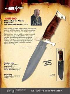 Hibben Karate Master Damascus Knife GH950D *NEW*  