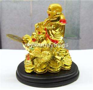   Chinese Oriental Gold Golden Happy Lucky Money Frog Buddha Coin #BF