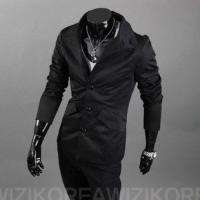 NEW Mens Korean Slim Fit Style Classic Fashion Jacket Coat Black 1792 