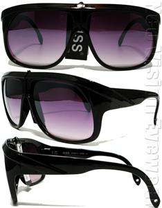Large Aviator Style Retro Stunna Shades Sunglasses Smoke Mirror Lens 