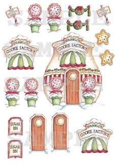    Printed for you Christmas Cookie Factory/House Make your own  