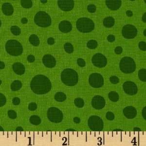  44 Wide Funky Kitchen Dots Green Fabric By The Yard 