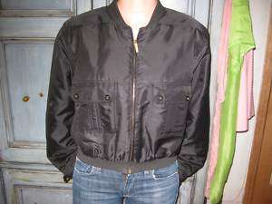 Vintage CHANEL black nylon bummer Jacket size L  
