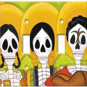   Plate Cover Art Trio Las Panchas Day of Dead DBL