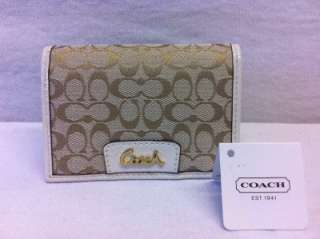 NWT $78 COACH SIGNATURE BUSINESS CARD CASE WALLET (F61482)  